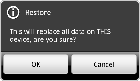 confirm restore