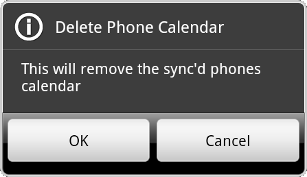 confirm delete calendar